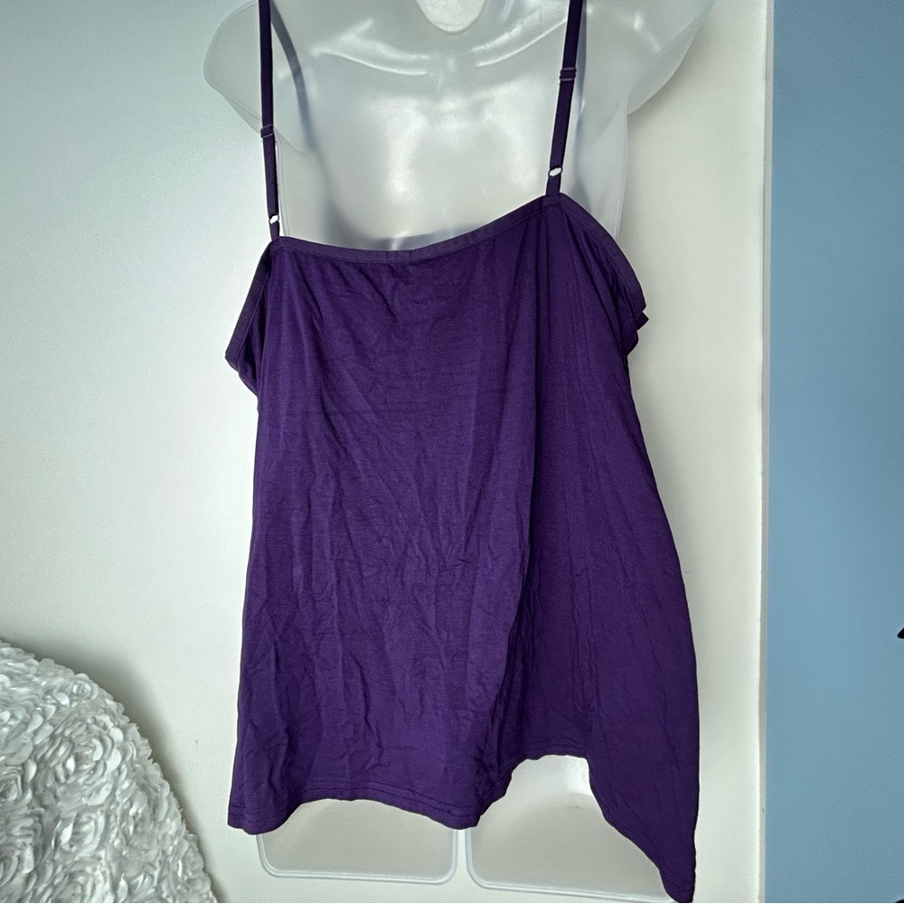 Lane Bryant Purple Chemise Tank‎ Top w/Lace 22/24 - Picture 4 of 7